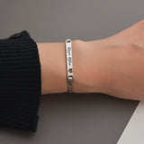 Personalized Engrave Name Date Bracelet Stainless Steel Heart Chain Jewelry
