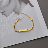 Personalized Engrave Name Date Bracelet Stainless Steel Heart Chain Jewelry