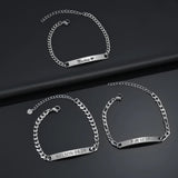 Custom Engraved Stainless Steel Bracelet - Name Date Chain Jewelry Gift