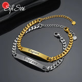Custom Engraved Stainless Steel Bracelet - Name Date Chain Jewelry Gift