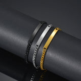 Custom Engraved Stainless Steel Bracelet - Name Date Chain Jewelry Gift