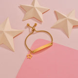 Personalized Butterfly Engrave Baby Name Bracelets Stainless Steel Adjustable
