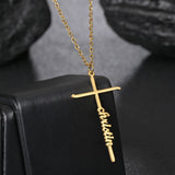 Sifisrri Personalized Cross Name Necklace Pendant Stainless Steel