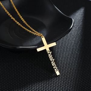 Sifisrri Personalized Cross Name Necklace Pendant Stainless Steel