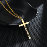 Sifisrri Personalized Cross Name Necklace Pendant Stainless Steel