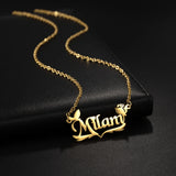Sifisrri Heart Name Necklace - Stainless Steel Choker Chain Pendant