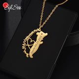 Personalized Hedgehog Engrave Name Necklace Stainless Steel Choker