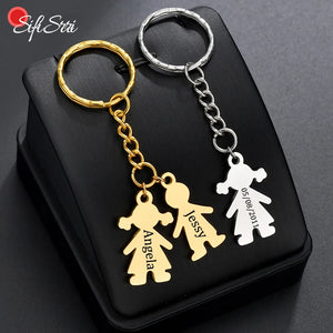 Sifisrri Women's Personalized Keychain Engraved Name Date