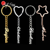 Sifisrri Personalized Name Date Keychain Heart Star Round Key Ring