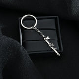Sifisrri Personalized Name Date Keychain Heart Star Round Key Ring
