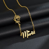 Sifisrri Name Necklace Heart Butterfly Pendant Stainless Steel