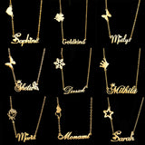 Sifisrri Name Necklace Heart Butterfly Pendant Stainless Steel