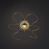 Sifisrri Personalized Sun Heart Engrave Name Necklace for Women