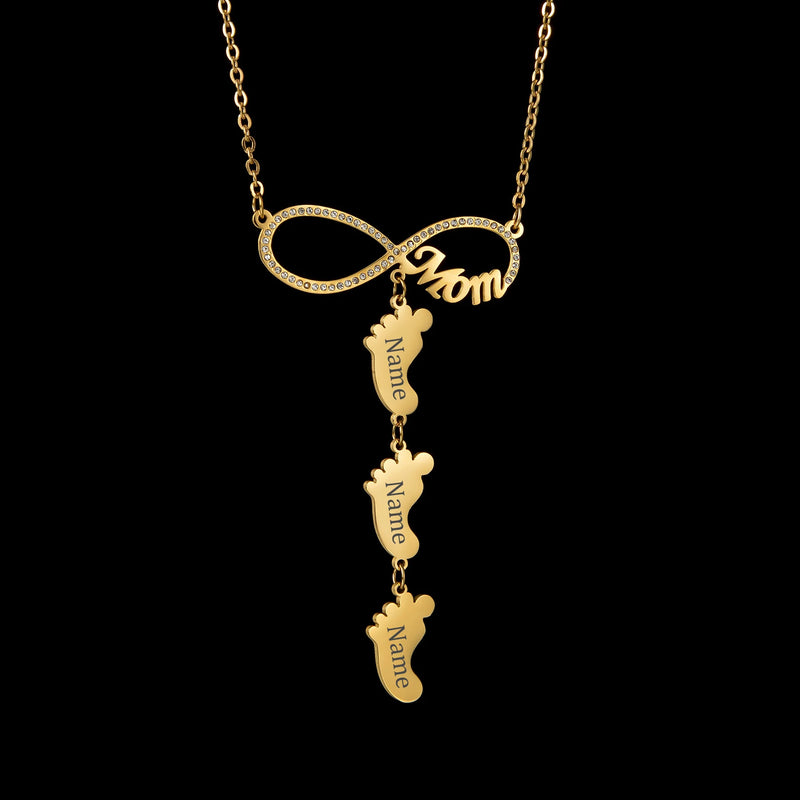 Personalized Zircon Family Name Necklace for Women