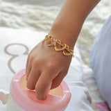 Personalized Family Name Bracelets Hearts Bangle Jewelry