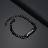 Personalized Engrave Name Bracelet Stainless Steel Cuban Chain Jewelry