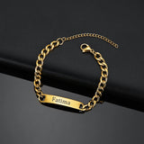 Personalized Engrave Name Bracelet Stainless Steel Cuban Chain Date Jewelry Gift