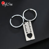 Personalized Engrave Name Date Heart Keychain For Couple Women Men
