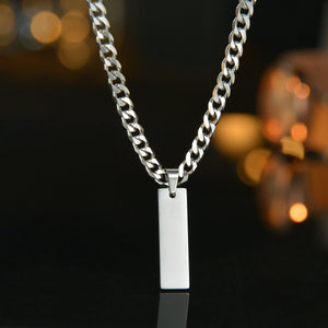 Custom Engrave Name Date Necklace Stainless Steel Choker Chain Jewelry