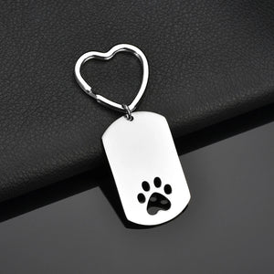 Custom Dog Photo Name Date Paw Keychain - Drive Safe DIY Jewelry Gift