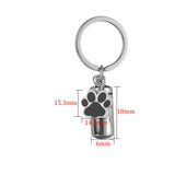 Personalized Engraved Pet Name Paw Urn Keychain