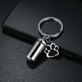 Personalized Engraved Pet Name Paw Urn Keychain