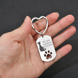 Engraved Pet Photo Name Date Paw Keychain Stainless Steel Key Ring