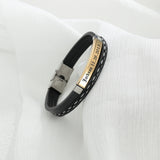 Sifisrri Punk Name Belt Bracelet Stainless Steel Engrave Bangle Gift