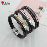 Sifisrri Punk Name Belt Bracelet Stainless Steel Engrave Bangle Gift