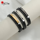 Sifisrri Personalized Punk Name Bracelet Stainless Steel Engraved Bangle