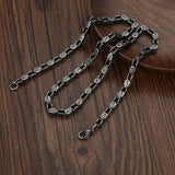 Sifisrri Punk 60cm Retro Silver Necklace Stainless Steel Charm Jewelry