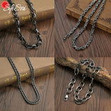 Sifisrri Punk 60cm Retro Silver Necklace Stainless Steel Charm Jewelry