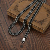 Sifisrri Punk 60cm Retro Silver Necklace Stainless Steel Charm Jewelry