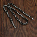 Sifisrri Punk 60cm Retro Silver Necklace Stainless Steel Charm Jewelry