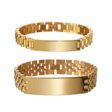 Sifisrri Punk Engraved Name Date Bracelet Stainless Steel Bangle