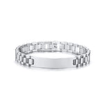 Sifisrri Punk Engraved Name Date Bracelet Stainless Steel Bangle