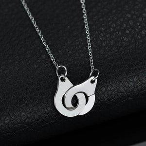 Sifisrri Unisex Handcuff Pendant Necklace Stainless Steel Choker Chains