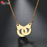 Sifisrri Unisex Handcuff Pendant Necklace Stainless Steel Choker Chains