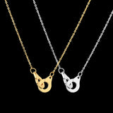Sifisrri Unisex Handcuff Pendant Necklace Stainless Steel Choker Chains