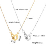Sifisrri Unisex Handcuff Pendant Necklace Stainless Steel Choker Chains
