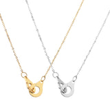 Sifisrri Unisex Handcuff Pendant Necklace Stainless Steel Choker Chains