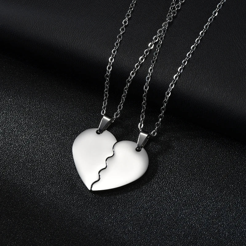 Vintage Engrave Name Date Love Pendant Necklace Stainless Steel