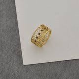 Vintage Malachite Ring Stainless Steel Adjustable Retro Women Birthday Jewelry