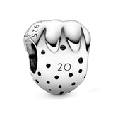 20 Strawberry Charms 925 Sterling Silver Beads for Jewelry Making