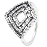 Feathers Leaves Heart Of Winter Frost Lace Of Love Ring 925 Sterling Silver
