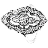 Feathers Leaves Heart Of Winter Frost Lace Of Love Ring 925 Sterling Silver