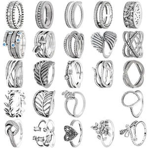 Feathers Leaves Heart Of Winter Frost Lace Of Love Ring 925 Sterling Silver