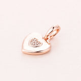 Signature Heart Pendant Charm Rose Beads for Bracelet Making