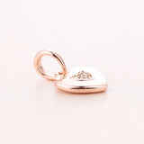 Signature Heart Pendant Charm Rose Beads for Bracelet Making