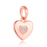 Signature Heart Pendant Charm Rose Beads for Bracelet Making